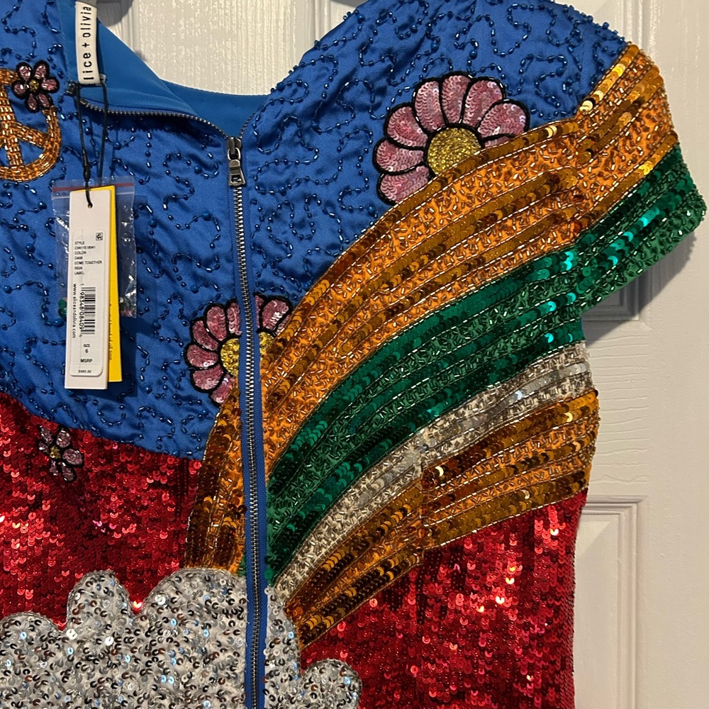 Alice + Olivia Blue and Red Dance Costume with Sequins